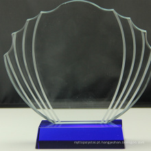 Promocional vários durável usando presente personalizado laser gravado cristal bloco de vidro troféu